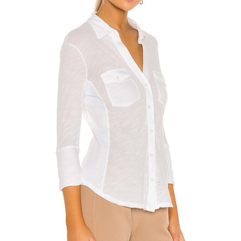 James Perse Slub Side Panel Button Front Shirt In… - image 2